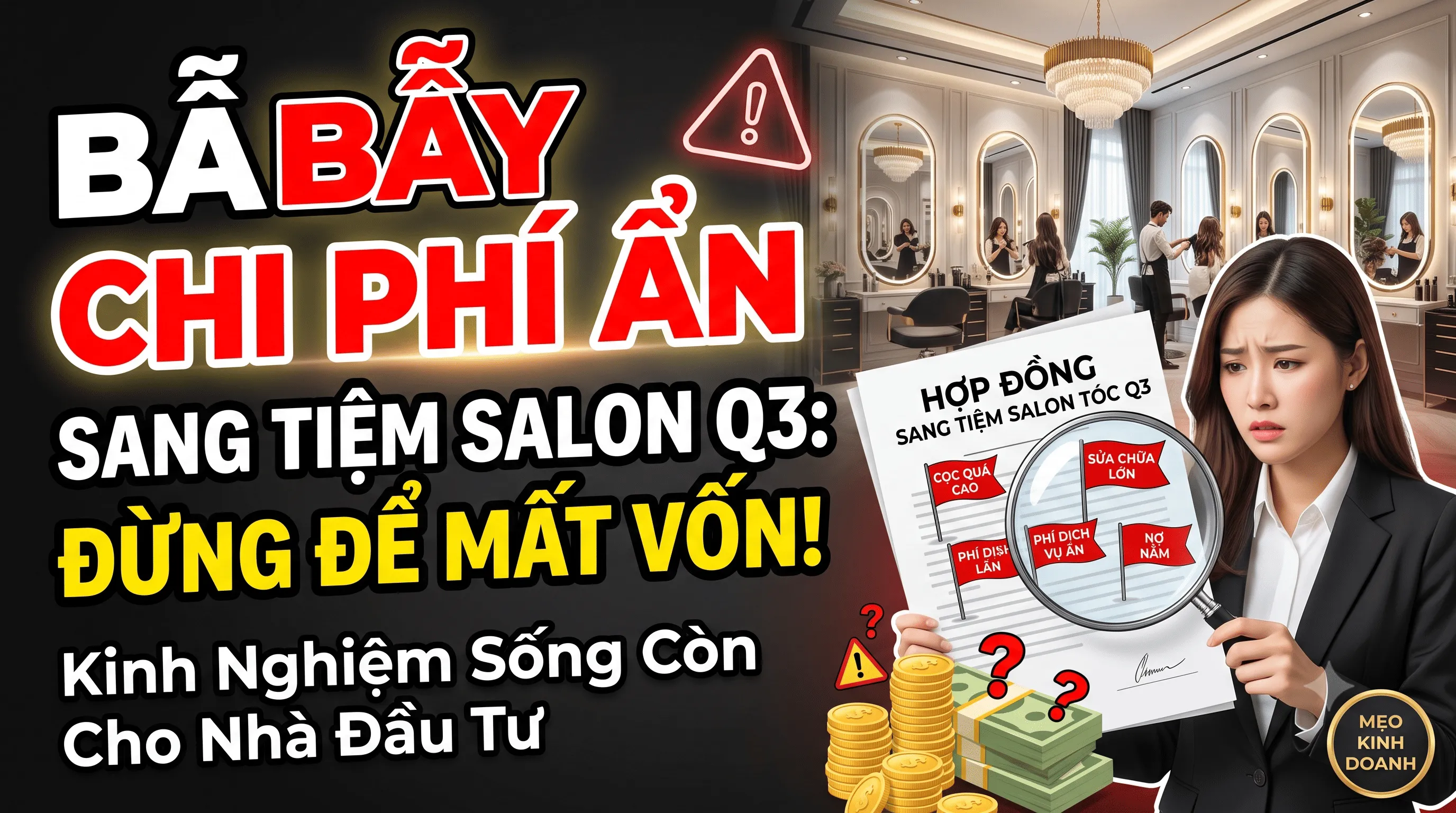 Bẫy chi phí ẩn sau những hợp đồng sang tiệm salon tóc quận 3: Đừng để vẻ ngoài hào nhoáng đánh lừa vốn đầu tư