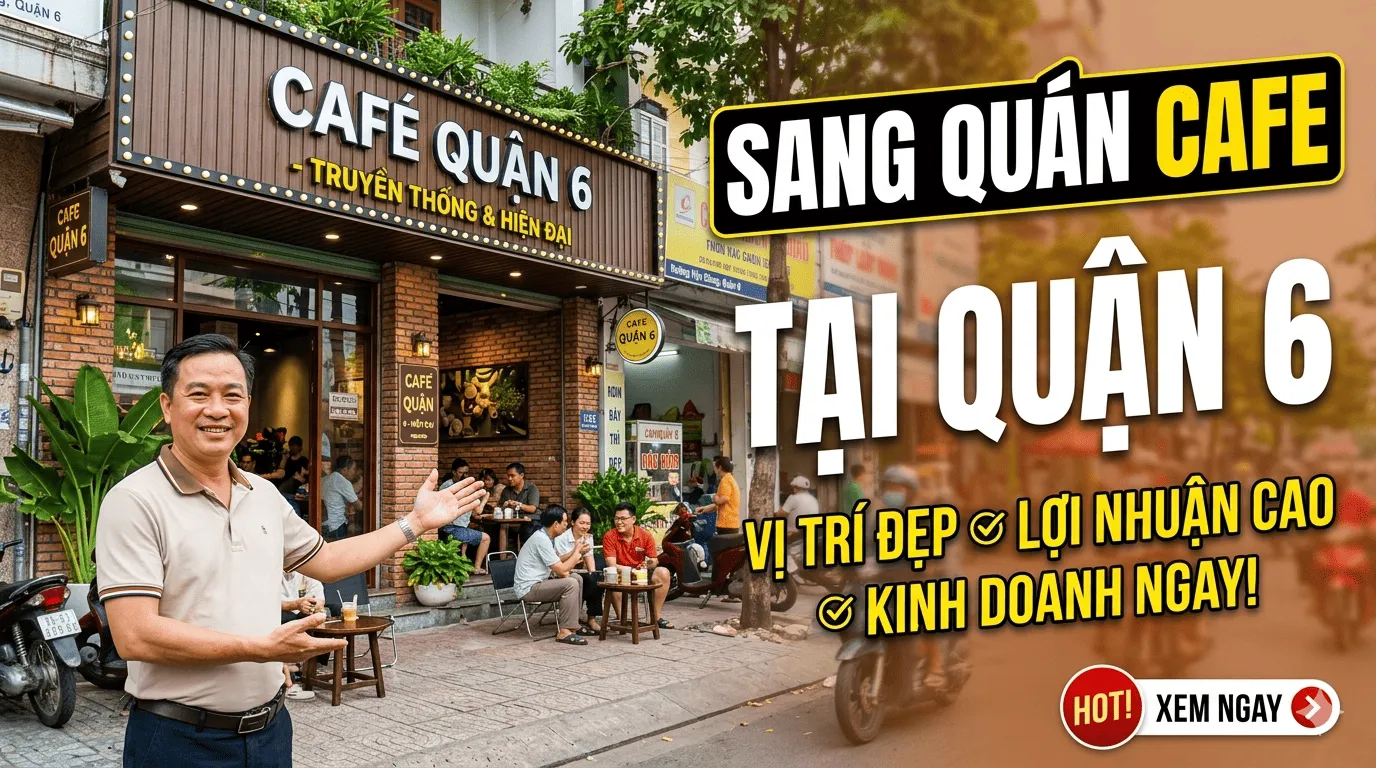 Cơ hội kinh doanh: Sang quán cafe tại Quận 6 tiềm năng nhất hiện nay