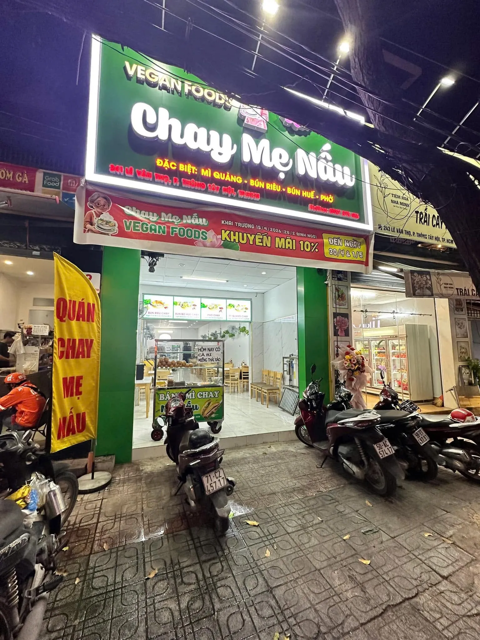 Sang quán chay Lê Văn Thọ, Gò Vấp, diện tích 4x27m, mới setup 3 tháng